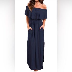 NWOT Navy Blue Maxi Dress